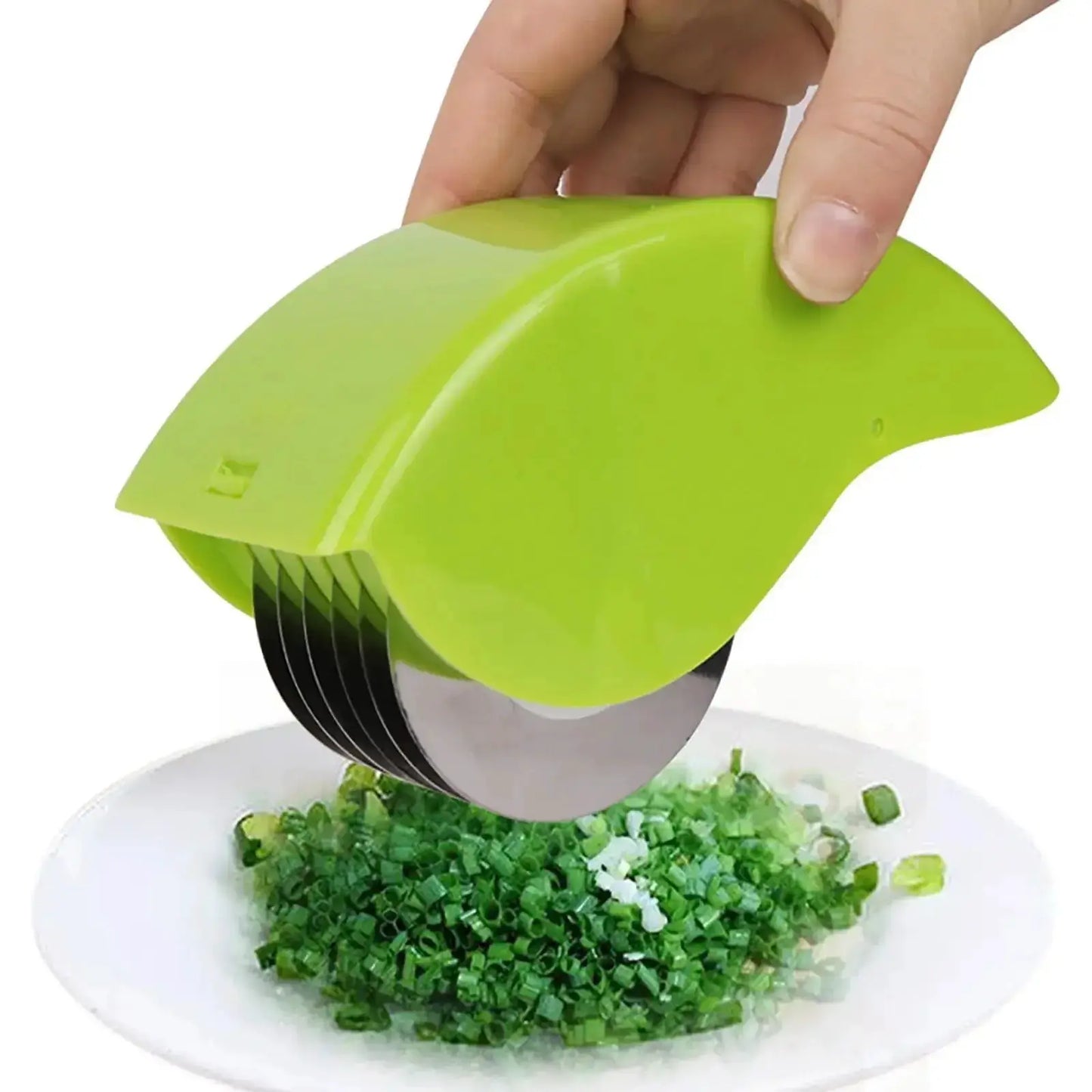 Vegetable Chopper | 6 Stainless Steel Blades | Detachable Herb Roller | One Size