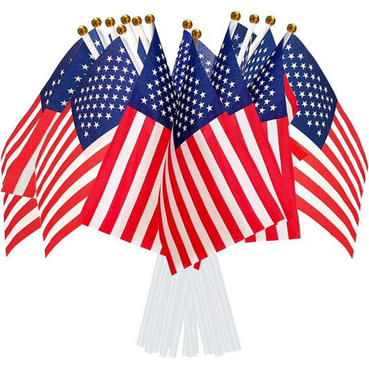 50pcs/20pcs American USA Flags on Sticks for 4th July Decorations, America Small Flags for Memorial Day Independence Day Decor from PriceLows™