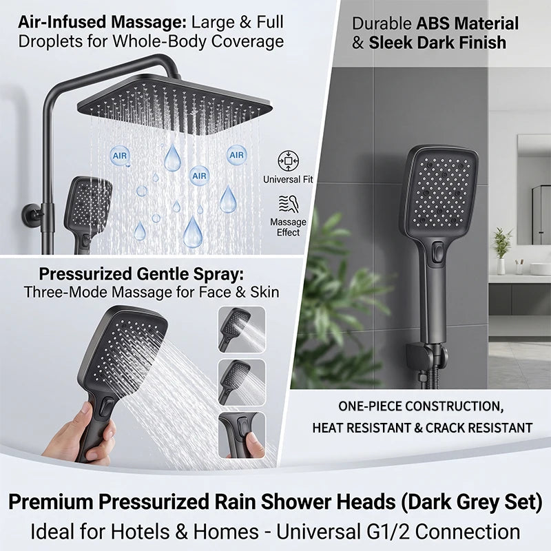 Shower System | 360 Swivel Rainfall | Overhead And Handheld | Universal Fit