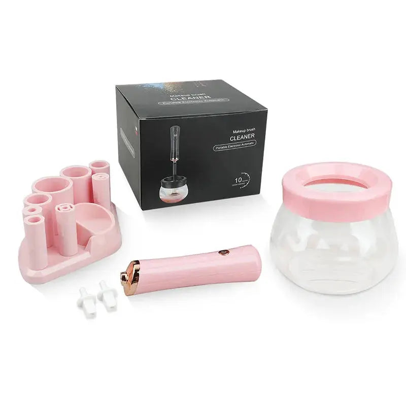 Electric Makeup Brush Cleaner | Automatic Rotary Design | 8 Size Collars