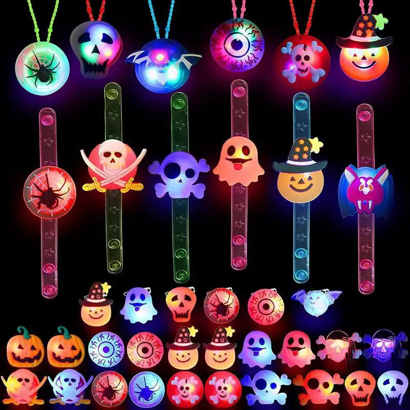 Halloween Glow Bracelets | Pumpkin Ghost Style | Soft Plastic | One Size