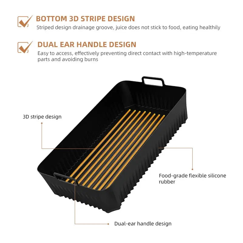 Silicone Air Fryer Basket Liner | Reusable | Non-Stick BPA-Free | Ninja AF500