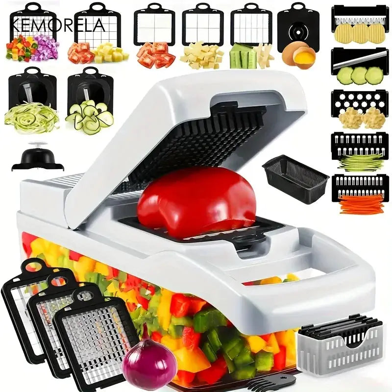 Vegetable Cutter | 22 In 1 Multifunction | Handheld With Container | 15 In 1