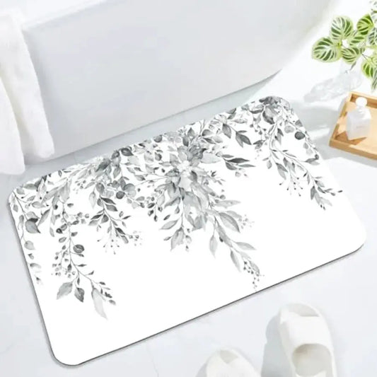 Eucalyptus Leaves Bath Mat Rug Set 2 Pcs, Super Absorbent Quick Dry Bathroom Rug Set, Non Slip Rubber Backed Bathroom Floor Mat from PriceLows™