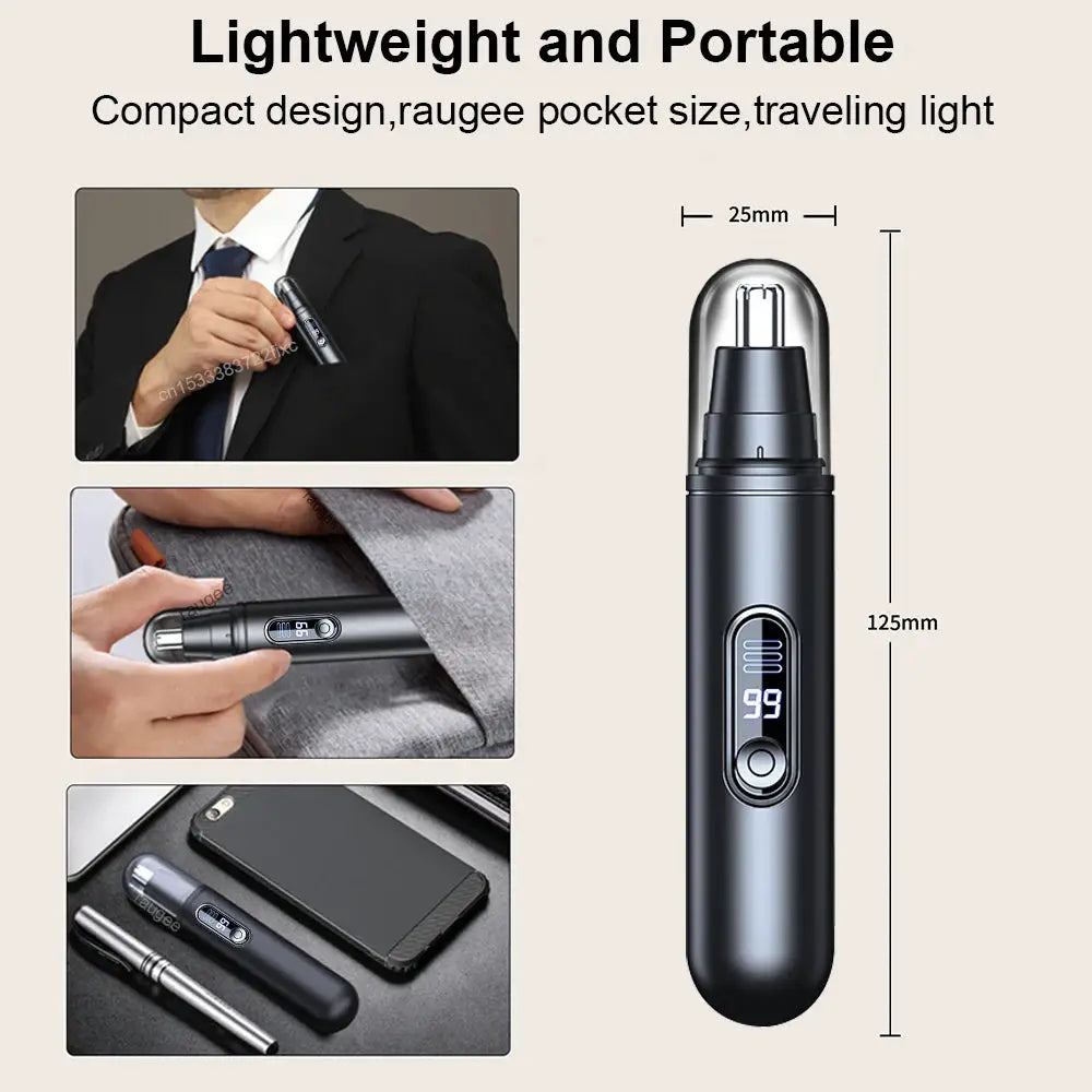Nose Hair Trimmer for Men Rechargeable Mini Pocket Nose Ear Eyebrow Trimmer 360 Rotating Painless Nose Hair Remover for Men's from PriceLows™