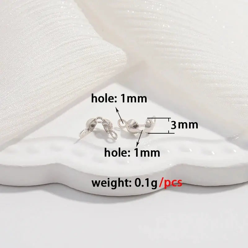S925 Sterling Silver Bead Caps | End Crimps For Bracelet Necklace Diy Jewelry Making