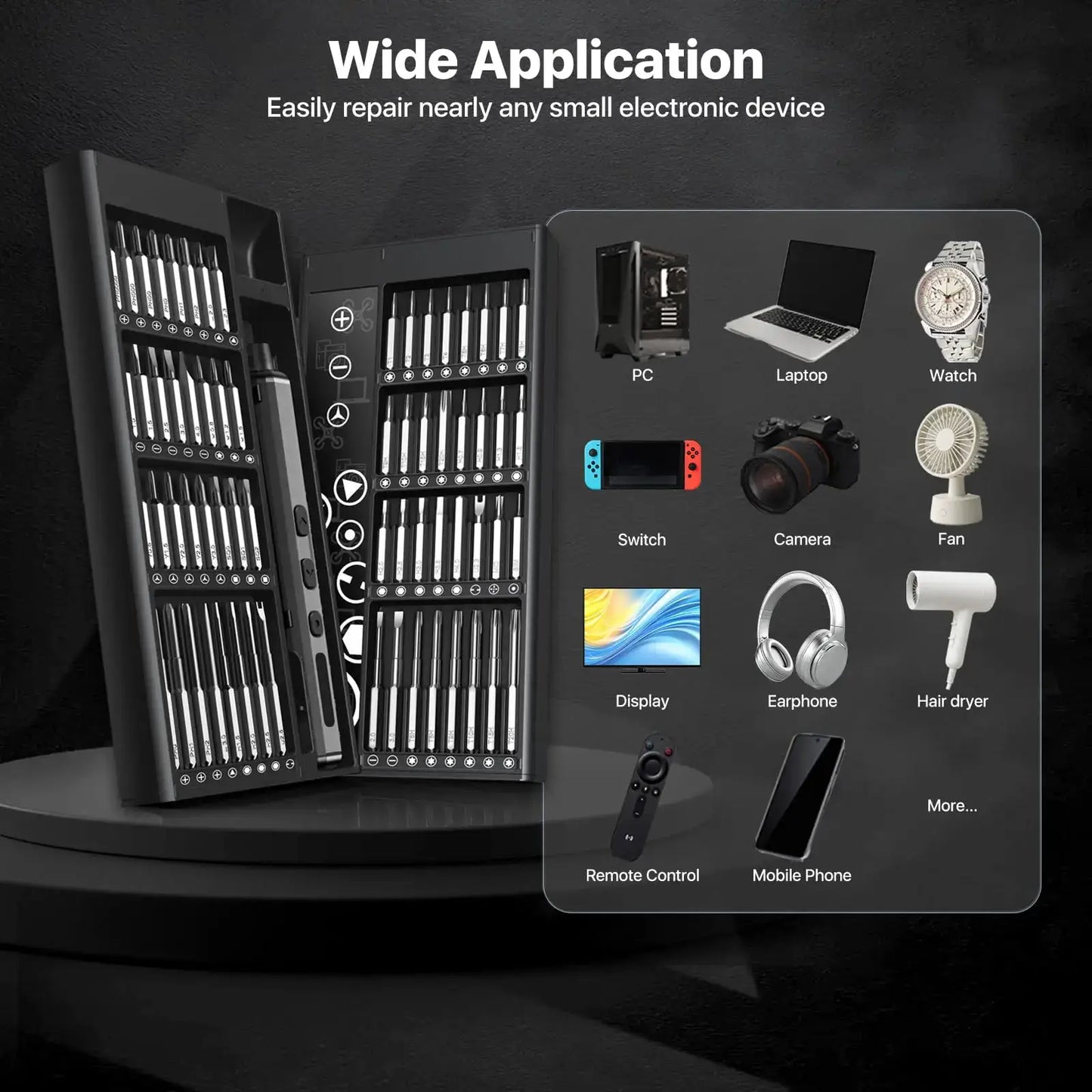 68 in 1 Mini Electric Screwdriver Set with 64 Magnetic Bits 5 Torque Settings Cordless Precision Screwdriver Kit Power Tool Set from PriceLows™