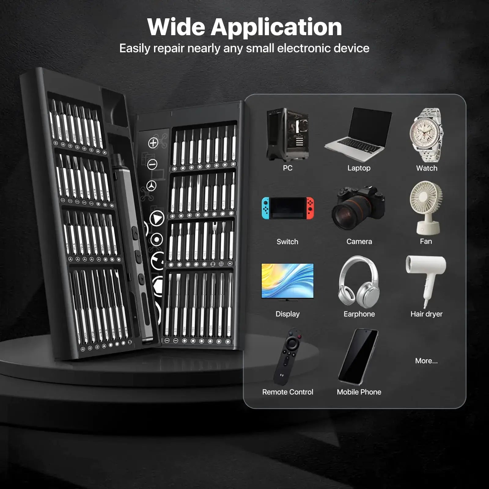 68 in 1 Mini Electric Screwdriver Set with 64 Magnetic Bits 5 Torque Settings Cordless Precision Screwdriver Kit Power Tool Set from PriceLows™