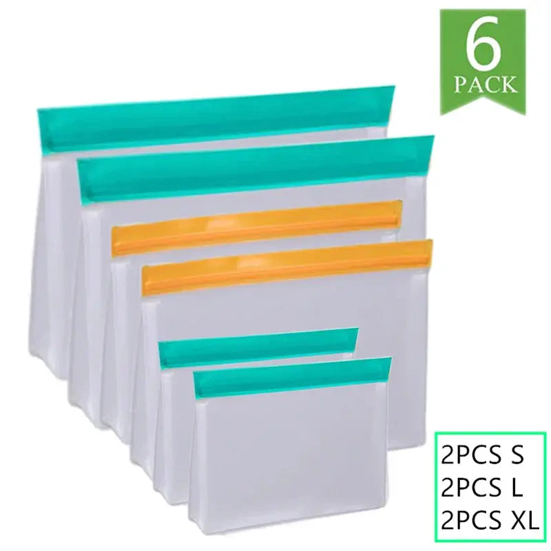 Reusable PEVA Food Bag | Freezer Safe | Leakproof | Stand Up