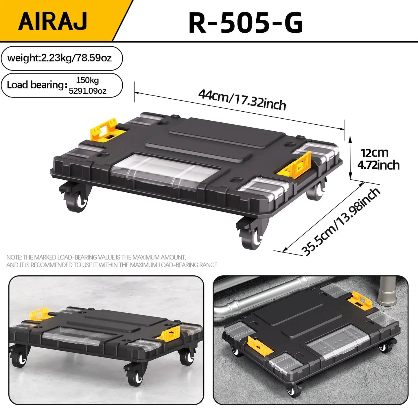 AIRAJ MultiFunctional Tier Stackable Rolling Plastic Portable Folding Tool Storage Box , Suitable for Garage Storage from PriceLows™