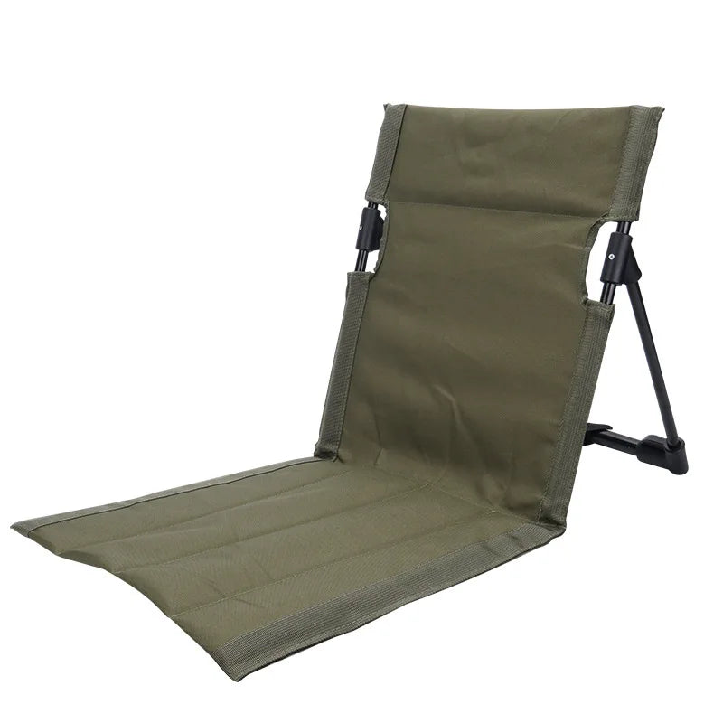 Folding Beach Chair | Metal Frame | Backrest Cushion | Outdoor Foldable