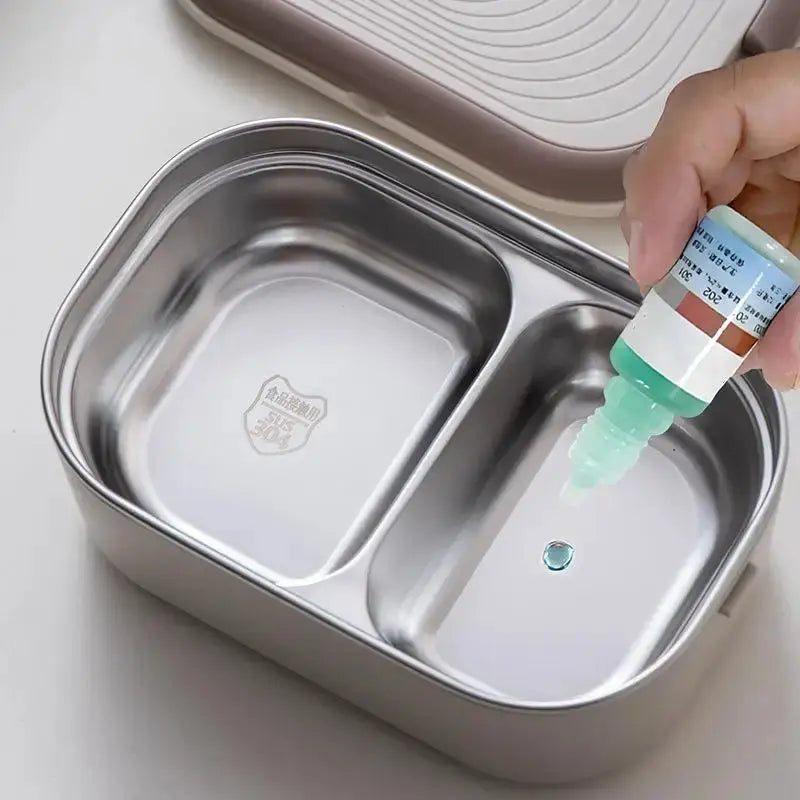 Lunch Box With Electric Heater 2-Basket Stainless Steel 304 No Rust Portable Water-free Electric Lunch Box from PriceLows™