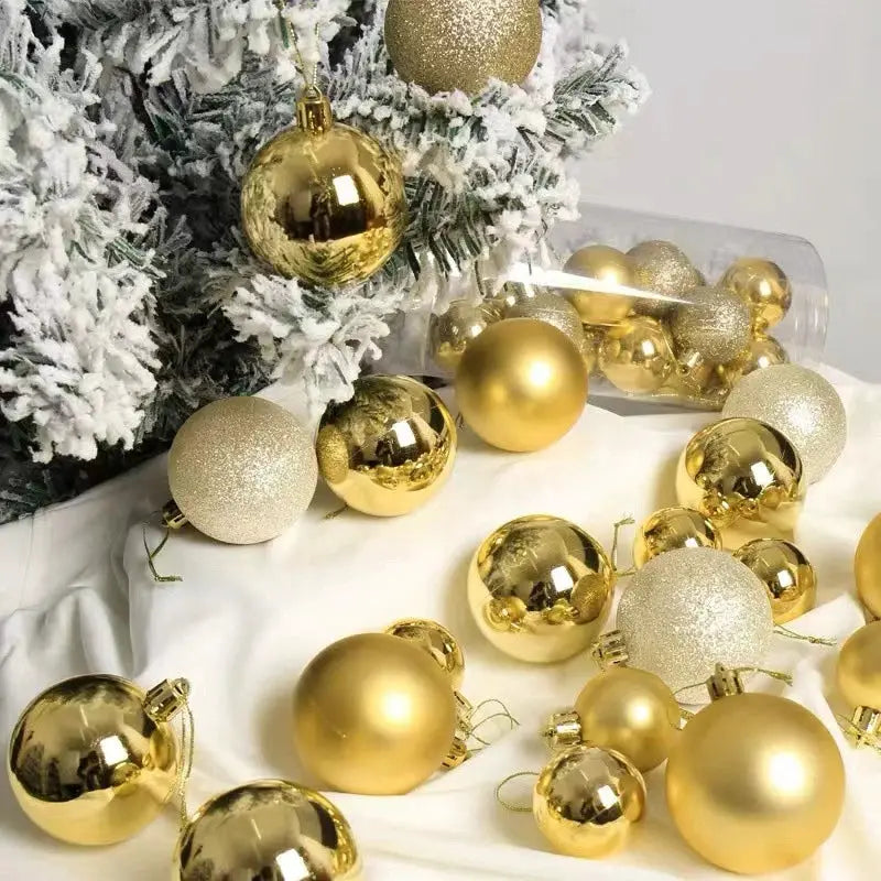 Christmas Tree Ornaments | Plastic Baubles | Indoor Decor | 24 Or 36 Pcs