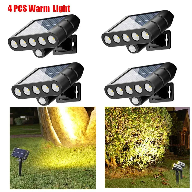 4 Pcs Solar Outdoor Spotlights Lawn Flag Lights Landscape LED Ground Lights Suitable For Gardens Trees And Courtyards Pathway from PriceLows™