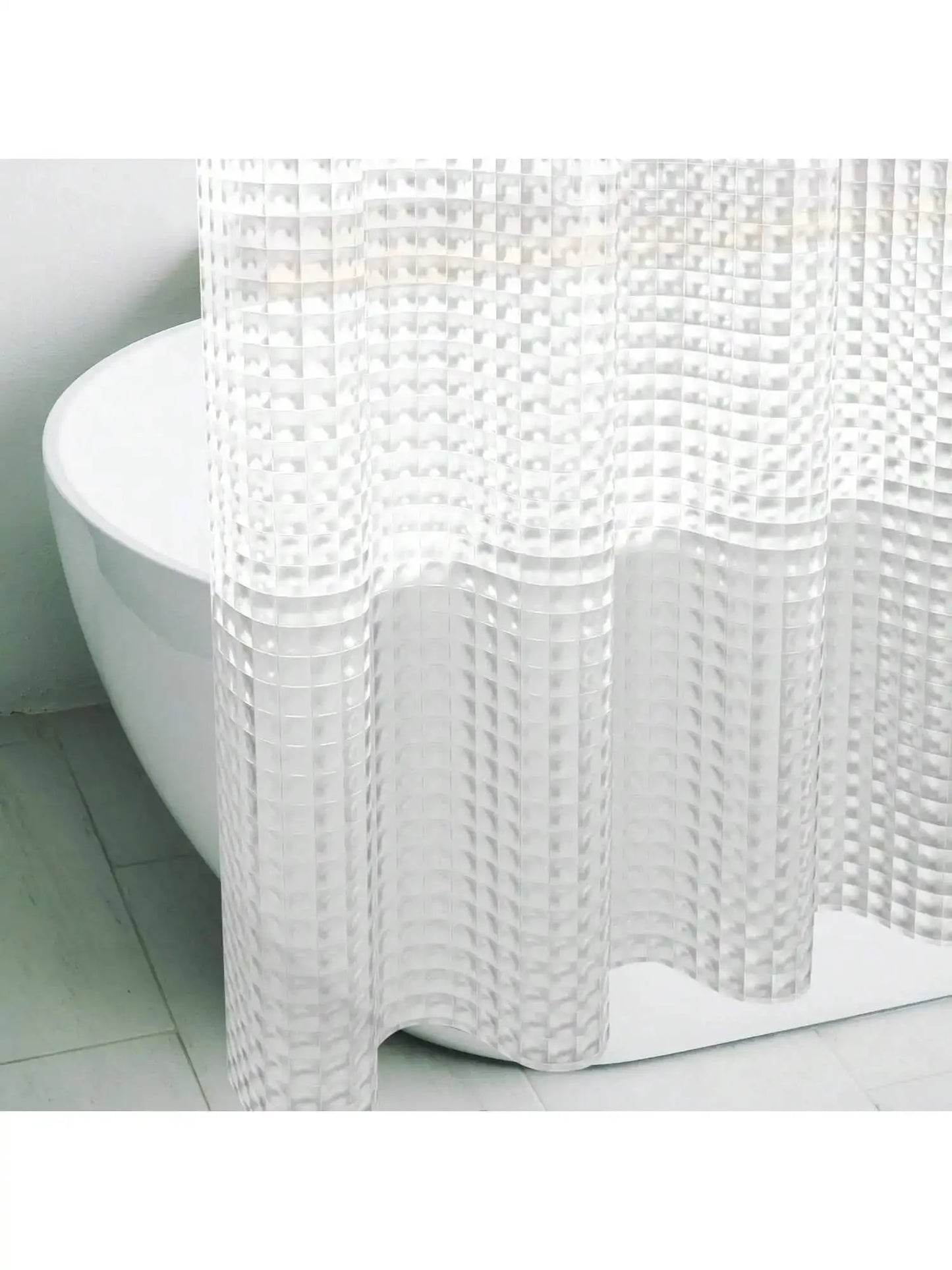 Premium Textured PEVA Shower Curtain - Rustproof Metal Grommets with 12 Durable Rings, Modern Bathroom Decor from PriceLows™