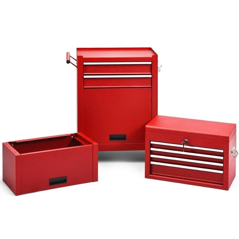 6-Drawer Tool Chest with Heightening Cabinet-Red from PriceLows™