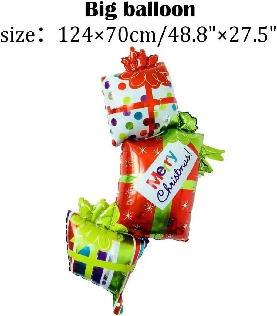 Christmas Balloons | 7 Piece Set | Giant Foil | Holiday Party Decor