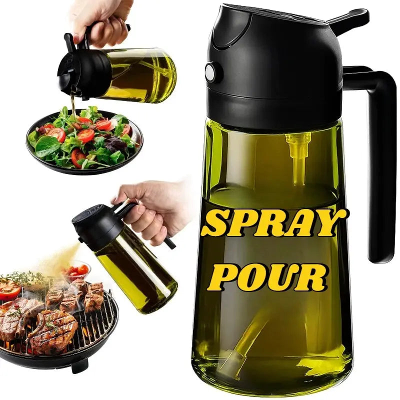 Olive Oil Dispenser Plastic Bottle for Kitchen Gadgets Air Fryer Accessories Olive Oil Sprayer Cooking Light-Blocking Dark Green from PriceLows™