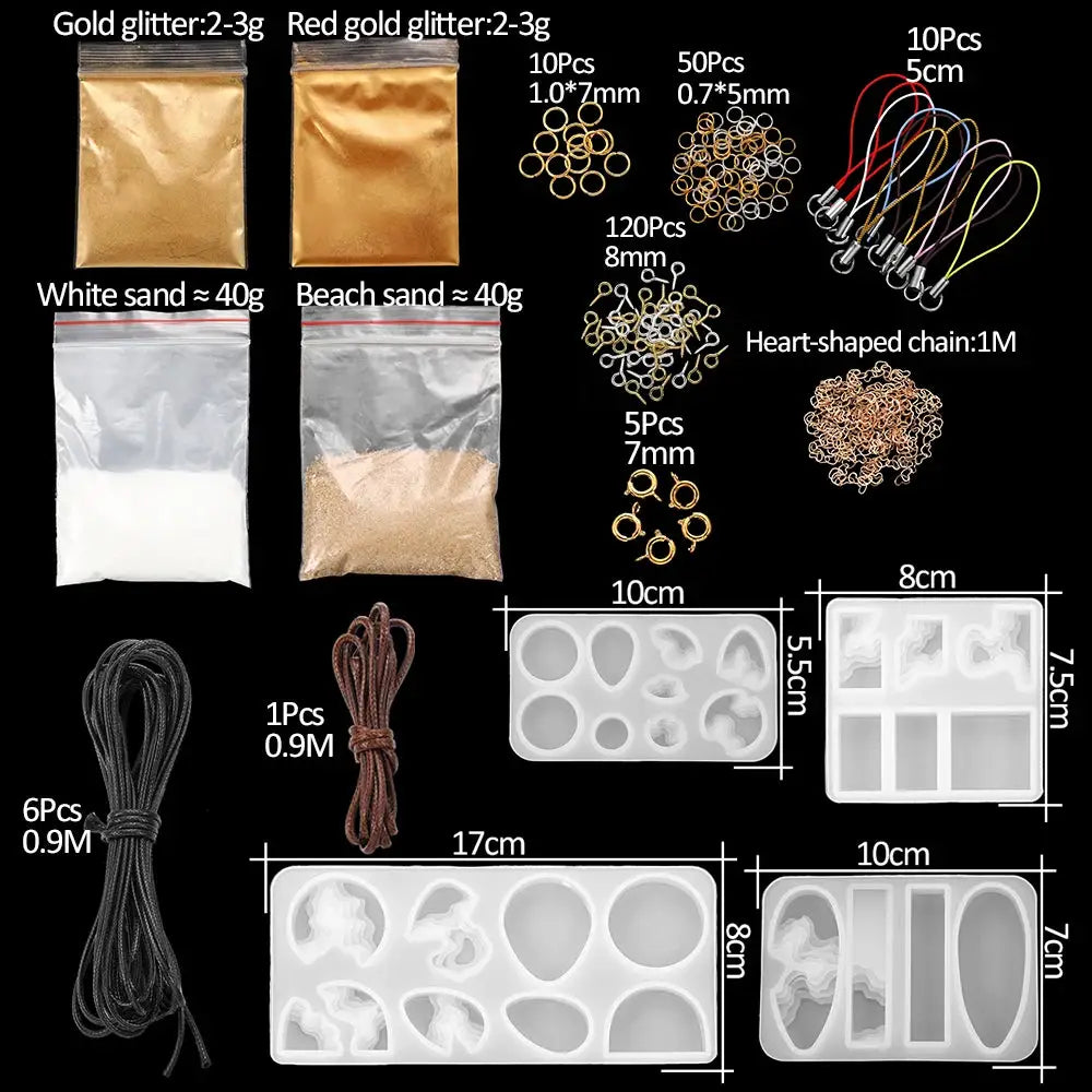 Silicone Resin Mold Kit | Jewelry Making Supplies | With Epoxy And Dried Flowers