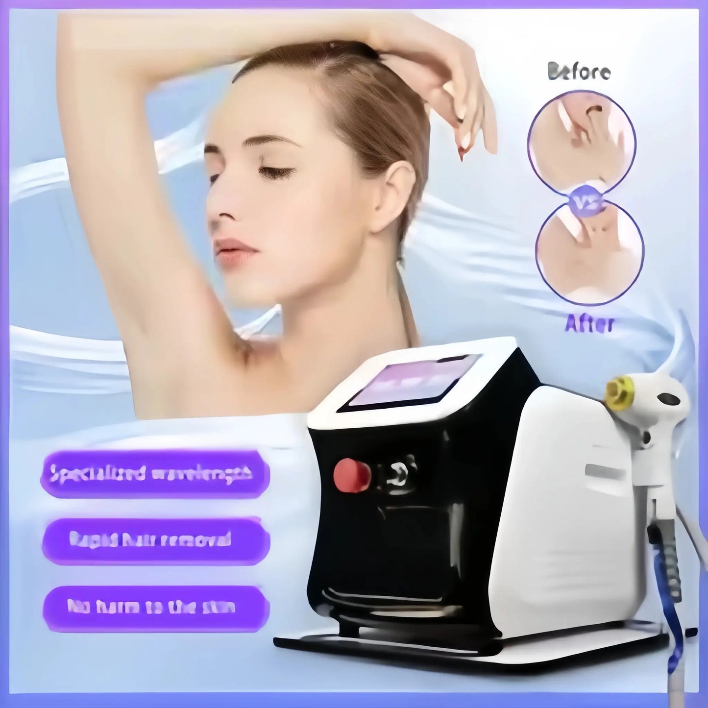 Portable Diode Laser Hair Removal | 755nm 808nm 1064nm | Ice Cooling Feature