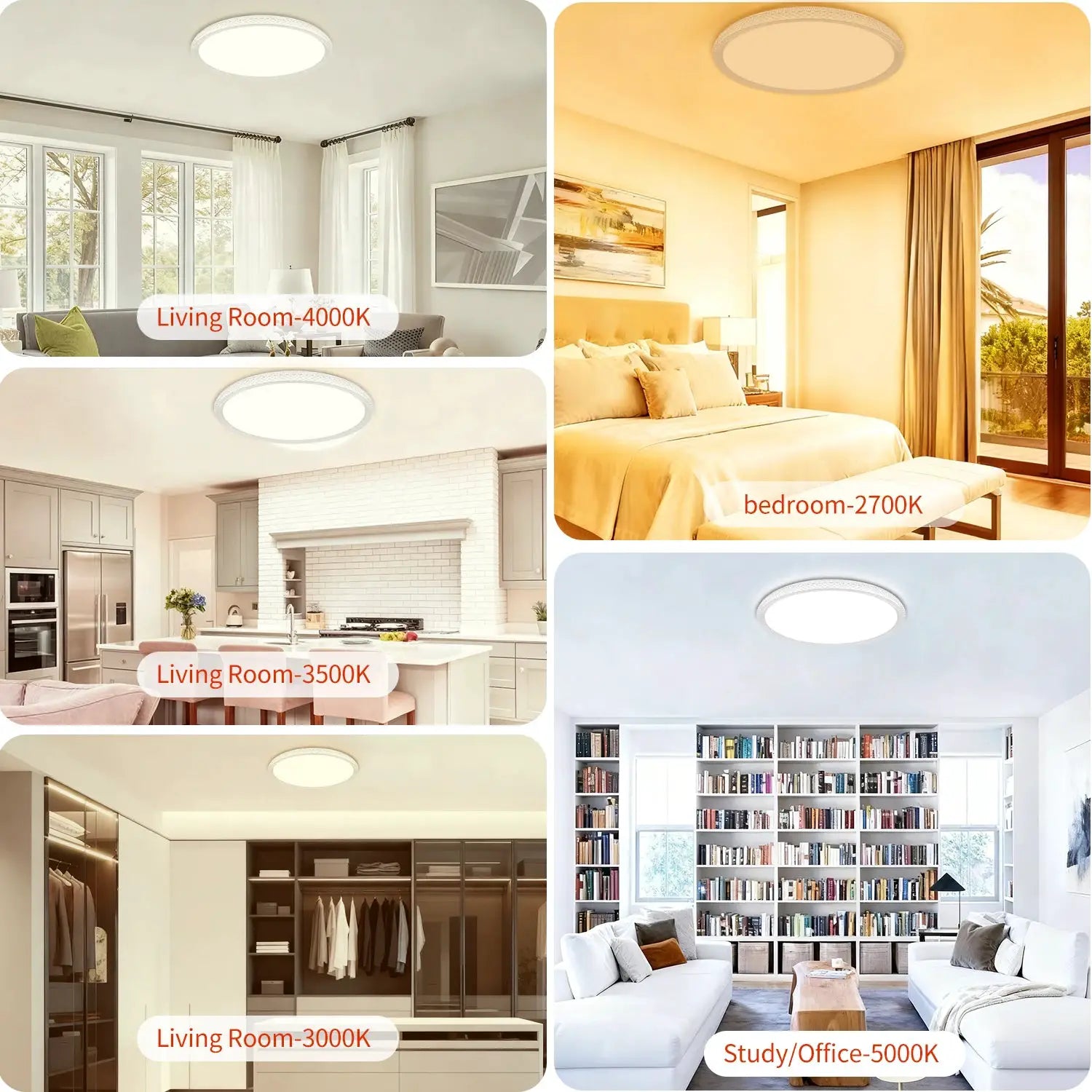 19-inch Ultra-bright Ceiling Light, Bedroom LED Ceiling Light, DIP switch dimming 2700K-6000K, Minimalist Office Light For Livin from PriceLows™