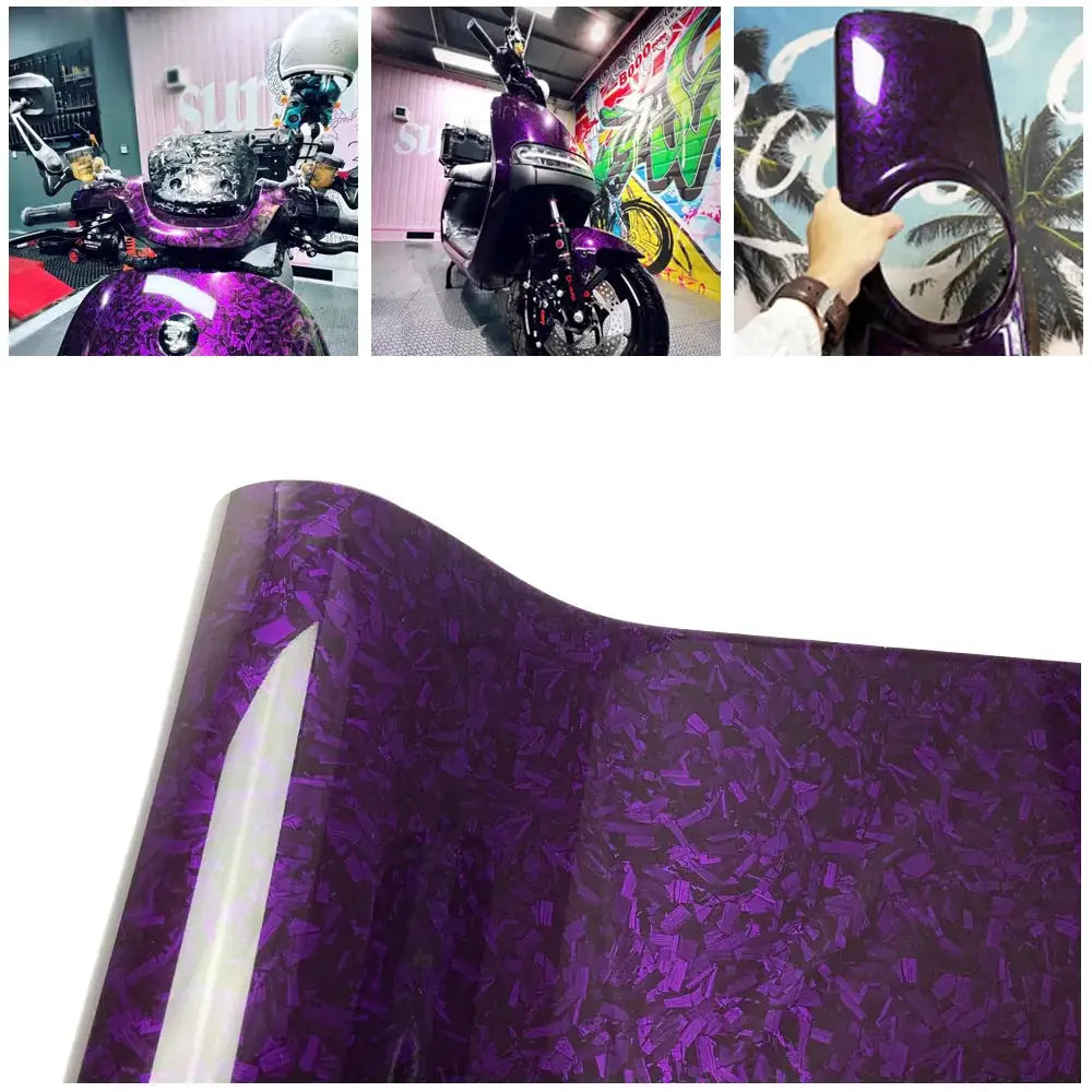 Forged Carbon Fiber Vinyl Film Purple Crystal Car Stickers Auto Wrapping Tuning Cover For Auto Body And Car Accessories from PriceLows™