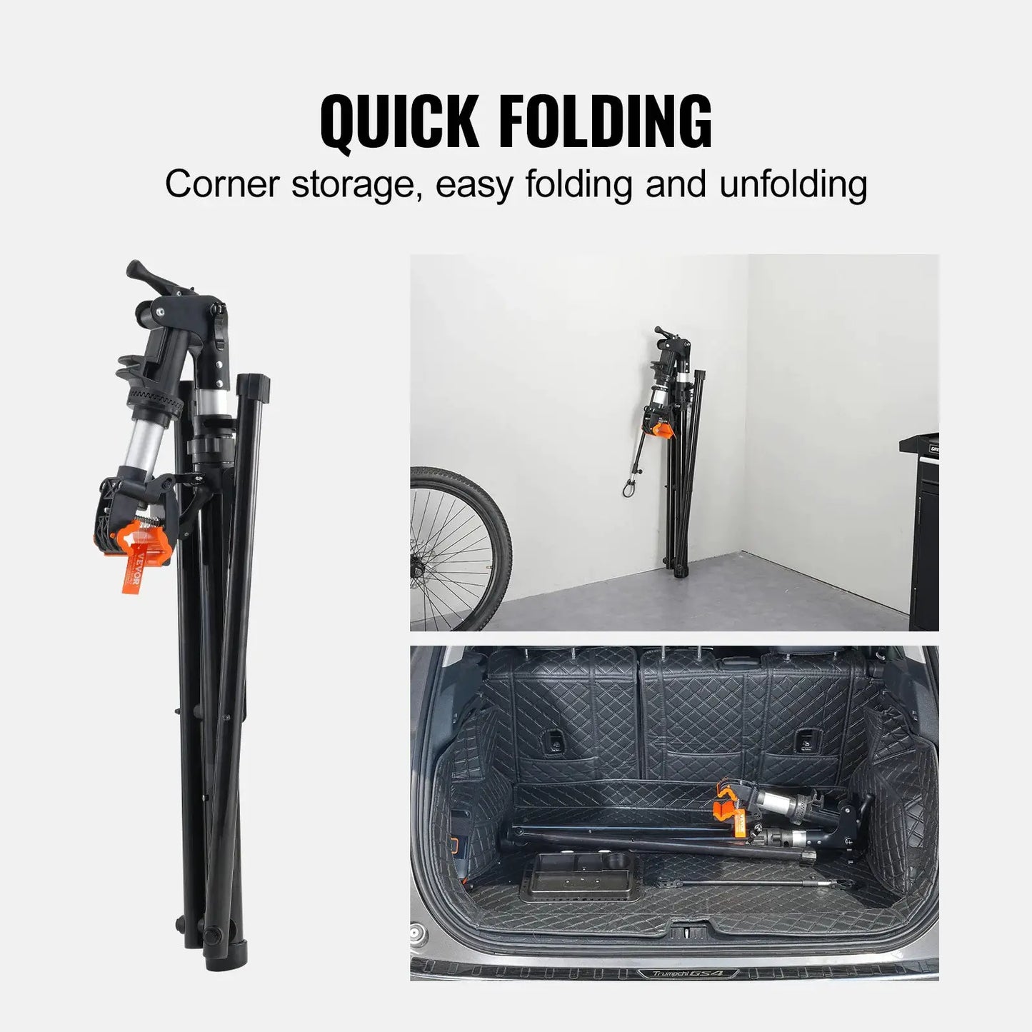 SucceBuy Bike Repair Stand Heavy-duty Aluminum Adjustable Height Magnetic Tool Tray Telescopic Arm Foldable for Home Shops from PriceLows™