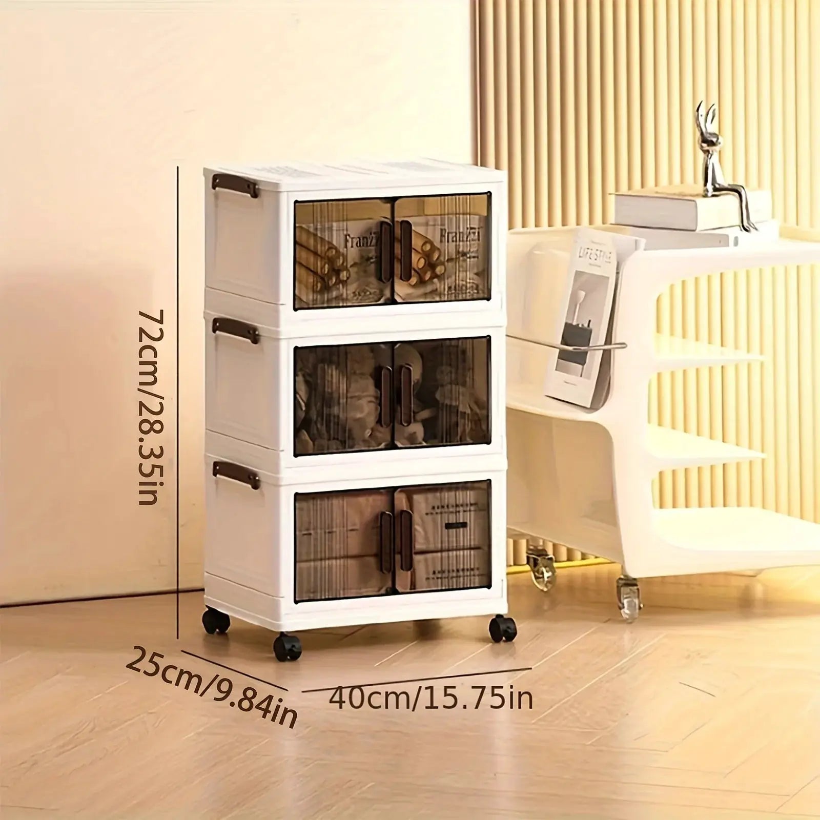 3/4/5 Layer Folding Storage Cabinet - Plastic Storage Bins with Lids, Collapsible Stackable Containers with Wheels, Living Room Storage Boxes, Home Office Clothes Storage Cabinets And Suitcases, Foldable Organizer System for from PriceLows™