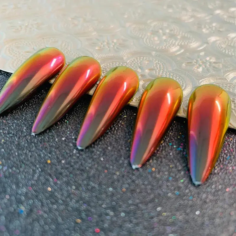 HNDO Red-Black Gradient Colors Nail Mirror Chrome Powder Glitter Chameleon Professional Manicure Pigment Dust TE31 from PriceLows™