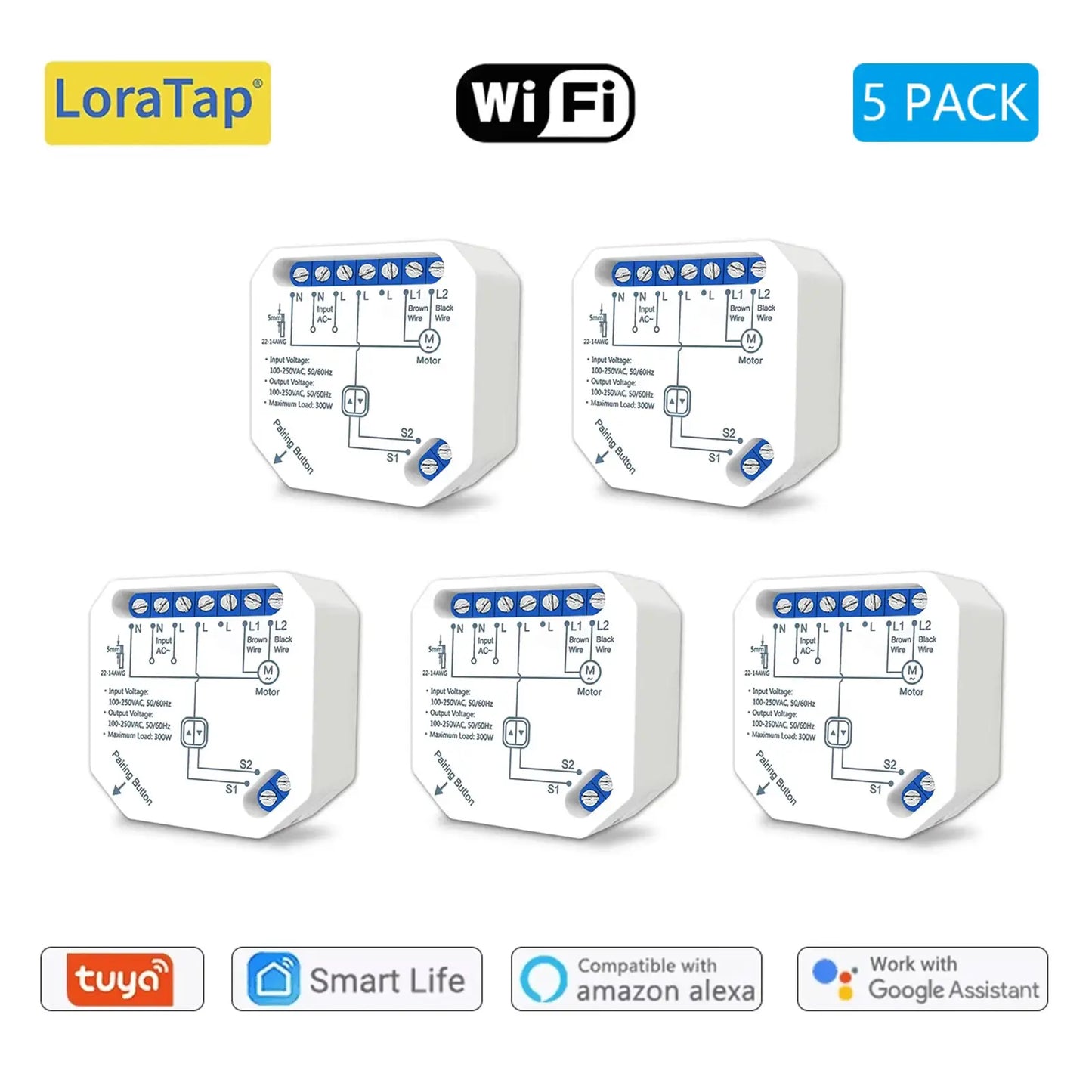 Tuya Smart Life WiFi Curtains Switch Connected Roller Shutters Control Blinds Motor Google Home Alexa Electric Window LoraTap from PriceLows™