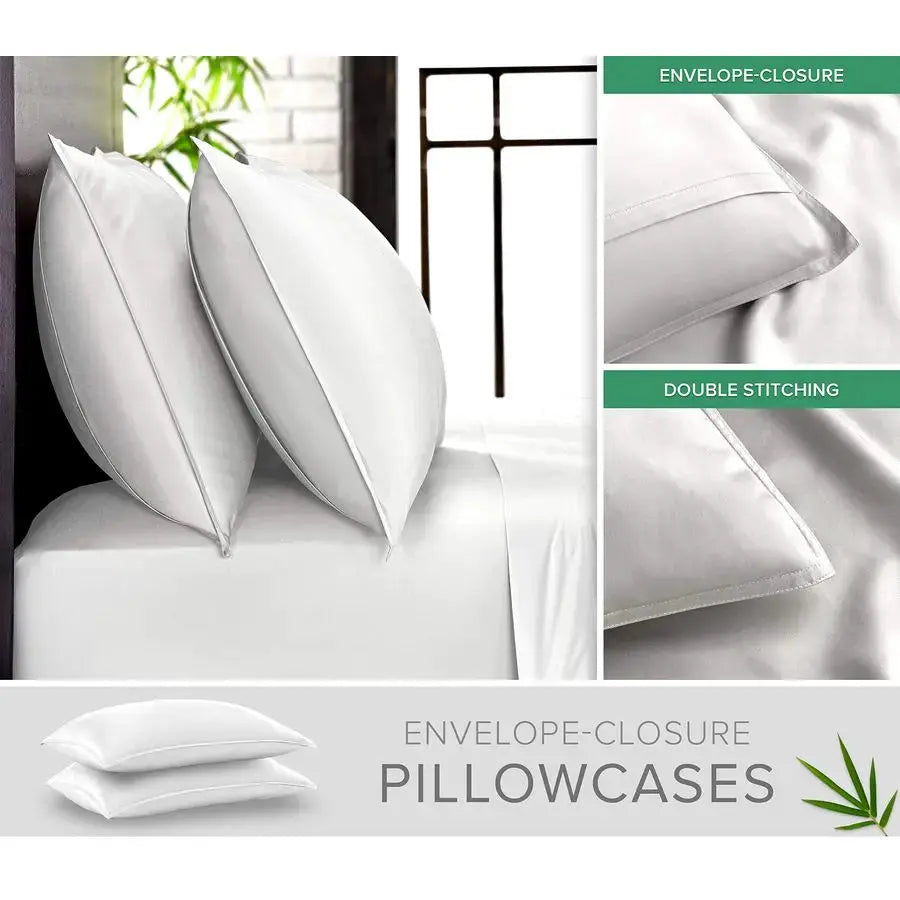 Queen Sheets, Genuine 100 Organic Viscose Derived from Bamboo Bed Sheet Set, Luxuriously Soft amp Cooling, Double Stitching, 2 Y from PriceLows™