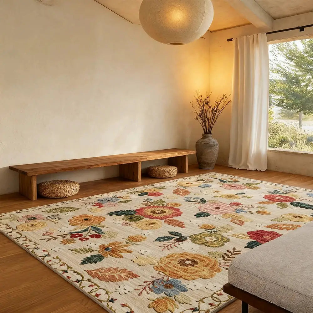 Area Rug 8x10 Large rug Boho Design, Non-Shedding & Easy to Clean, Ideal for Living Room rugs Low Pile Machine Washable rugs from PriceLows™