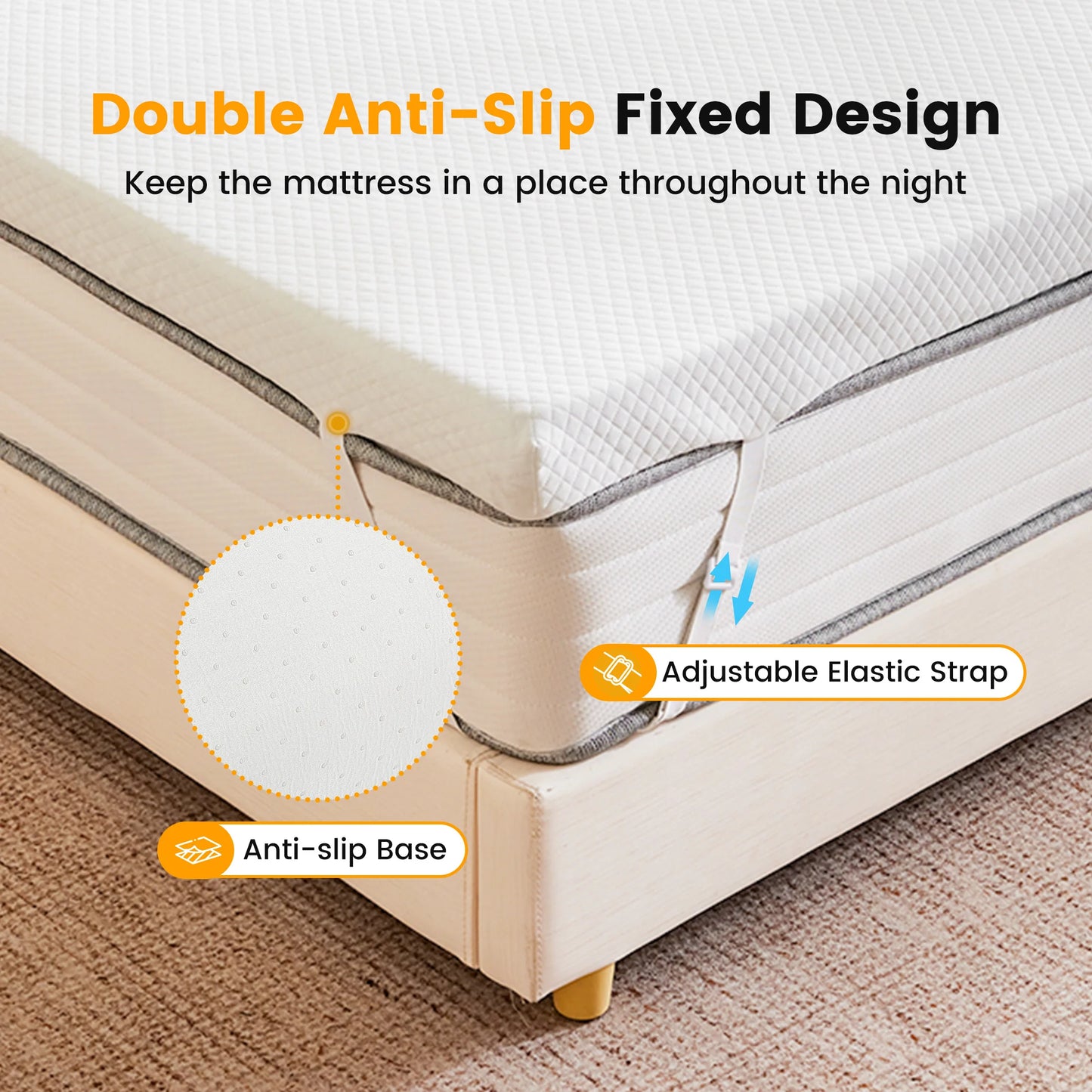Gel Memory Foam Mattress Topper | 4 Inch Thickness | Removable Cover | Full Size