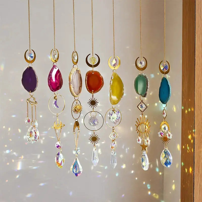 1pc Agate Sun Catcher Wind Chime Pendant Indoor and Outdoor Decoration Wind Chime Rainbow Maker Garden Home Decor Gift from PriceLows™