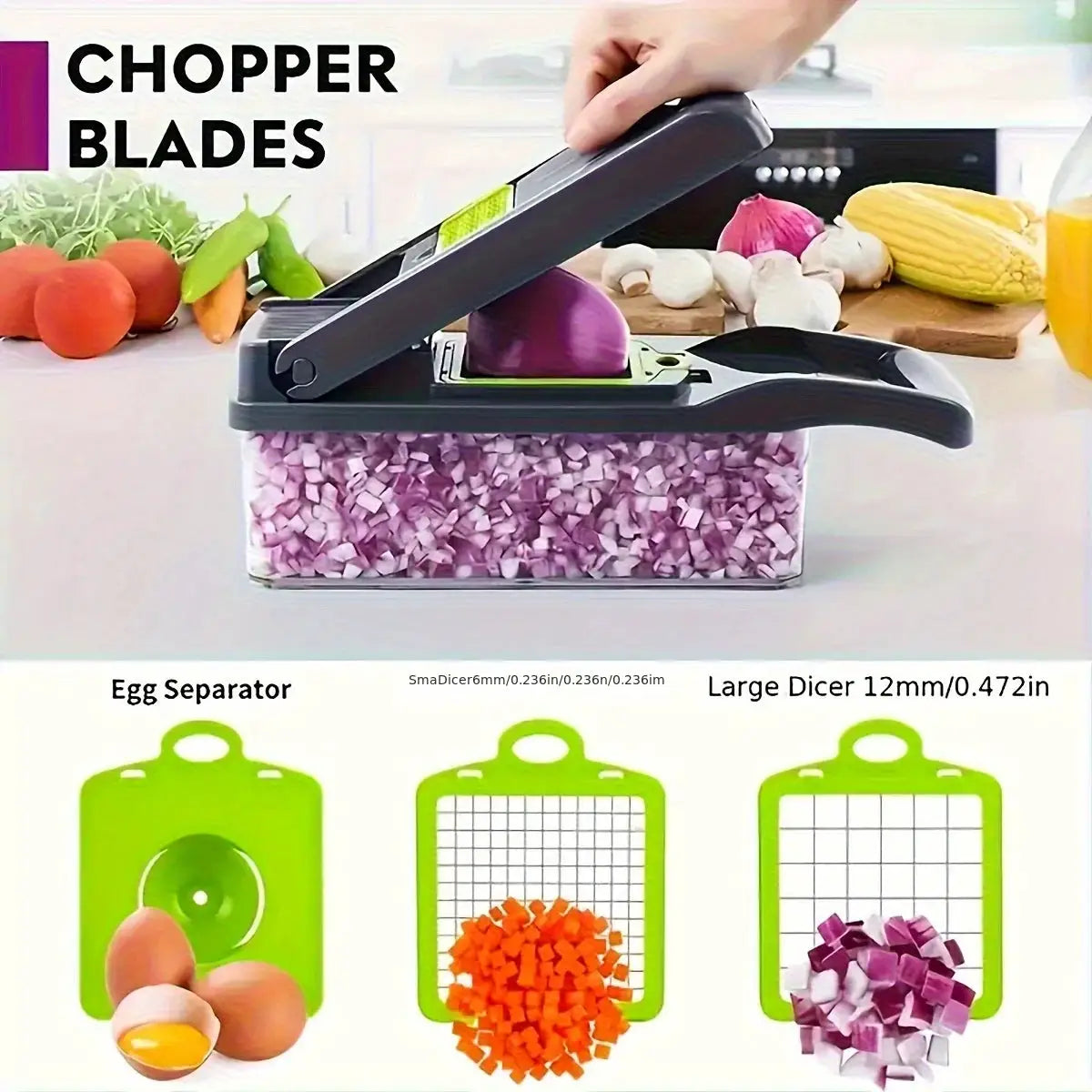 Vegetable Slicer | Multifunctional | Stainless Steel Blades | 14/16 Piece Set