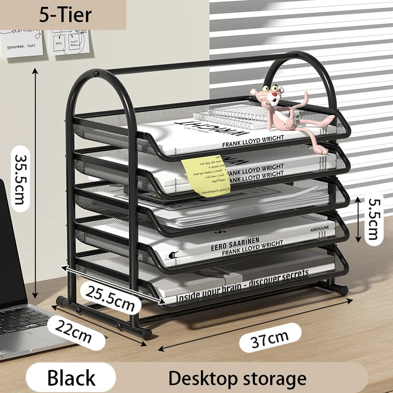 Mesh Letter Tray | Metal Construction | Sliding Trays | Black