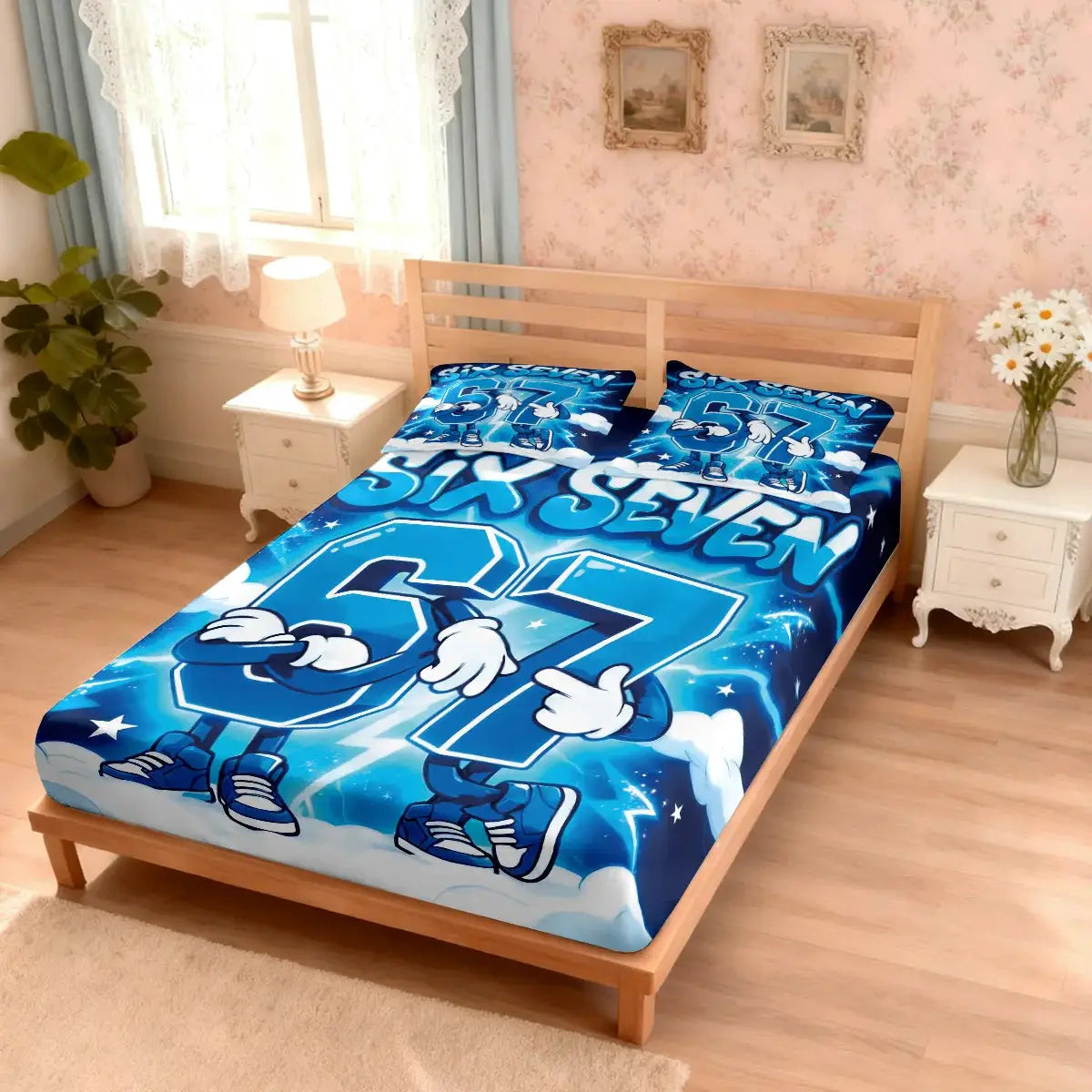 3pcs Cartoon Funny 67 Element Printed Coreless Bedsheet Set, Multi Size Comfortable Bedspread, Bedroom Bedding Decoration from PriceLows™