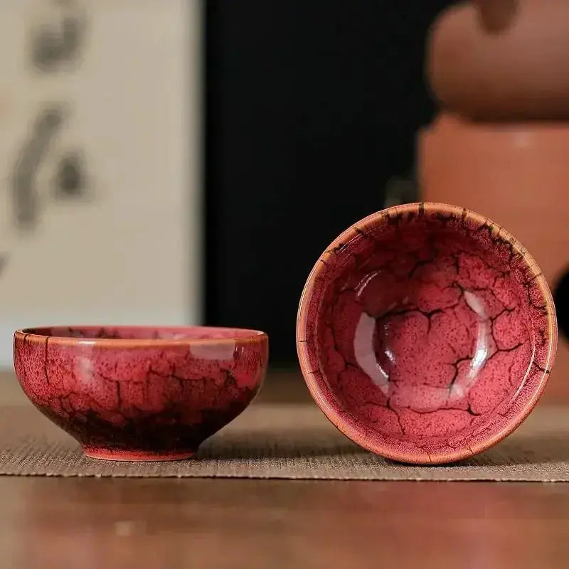 1pc Multicolor Kiln Fambe Porcelain Tea Cup Large Kung Fu Temmoku Glaze Ceramics Japanese Master Teacup Retro Single Tea Cups from PriceLows™