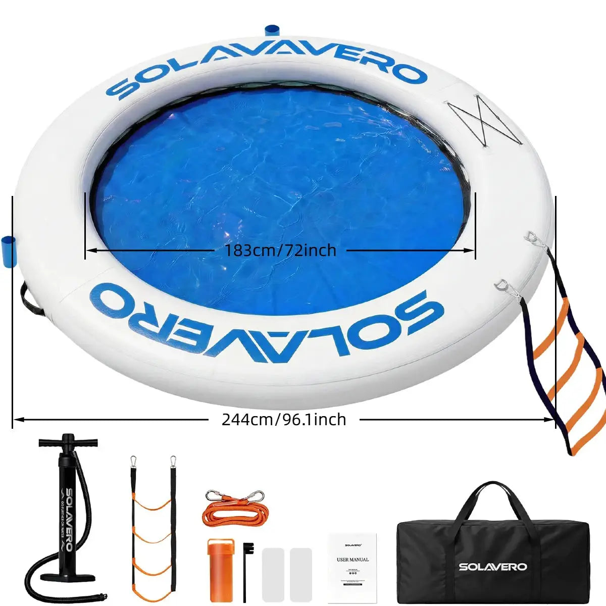 Inflatable Floating Dock | 3-4 Person | Foldable Design | Pool, Lake