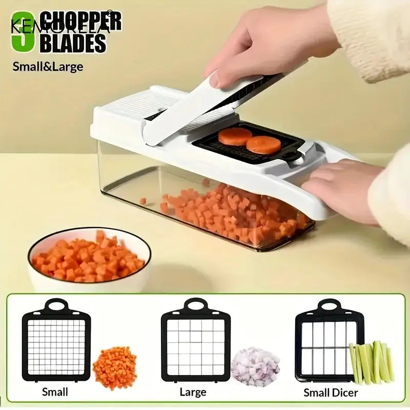 Vegetable Cutter | 22 In 1 Multifunction | Handheld With Container | 15 In 1