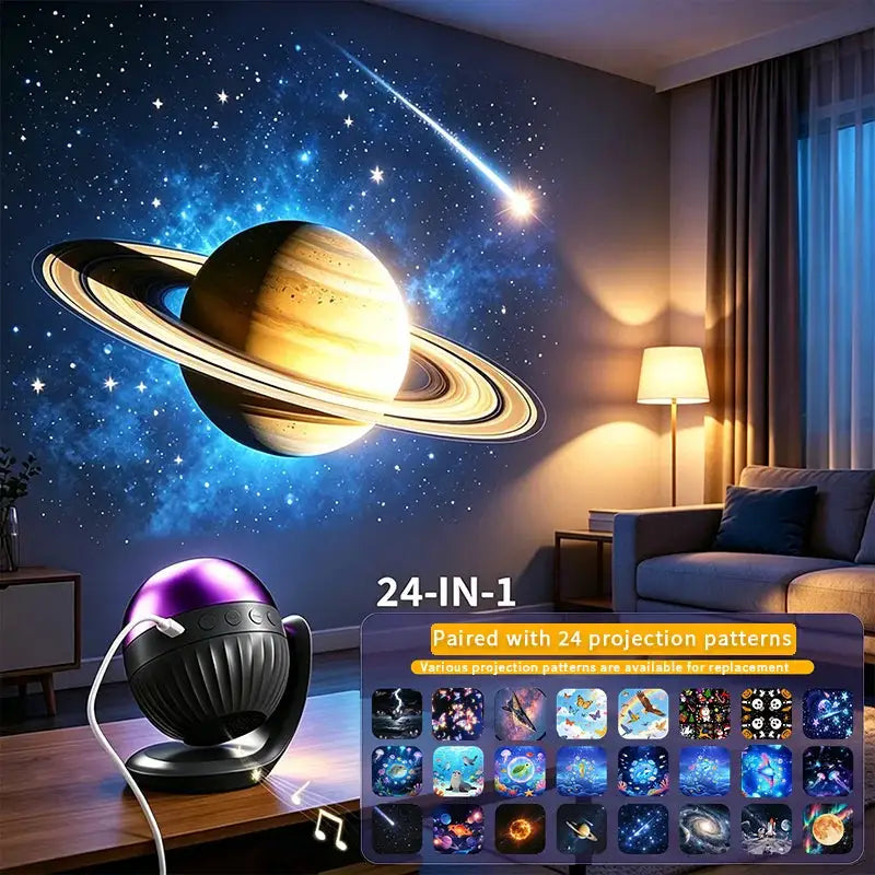 Galaxy Projector | LED Starfield Effect | 24 Scene Modes | Compact Size