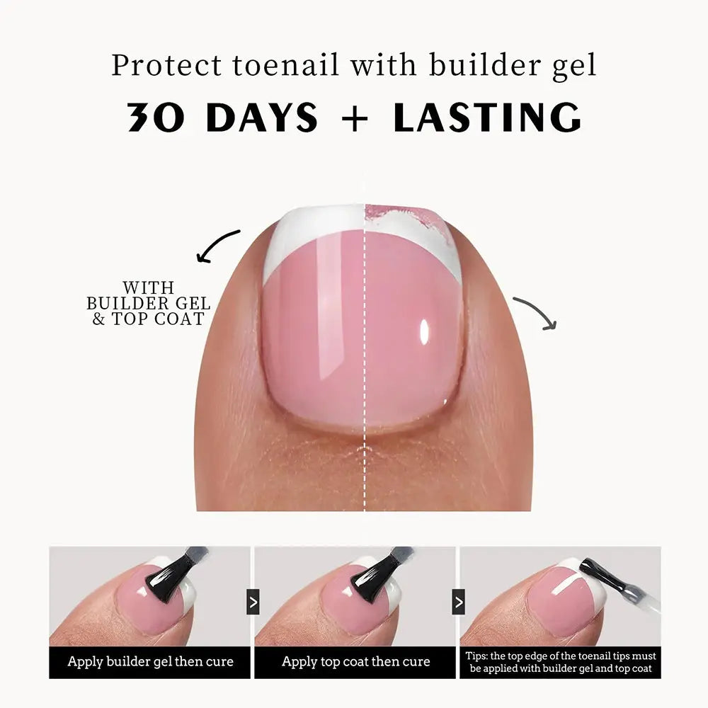 Press On Toenails | French Short Square | Glossy Full Cover | 120 Pcs