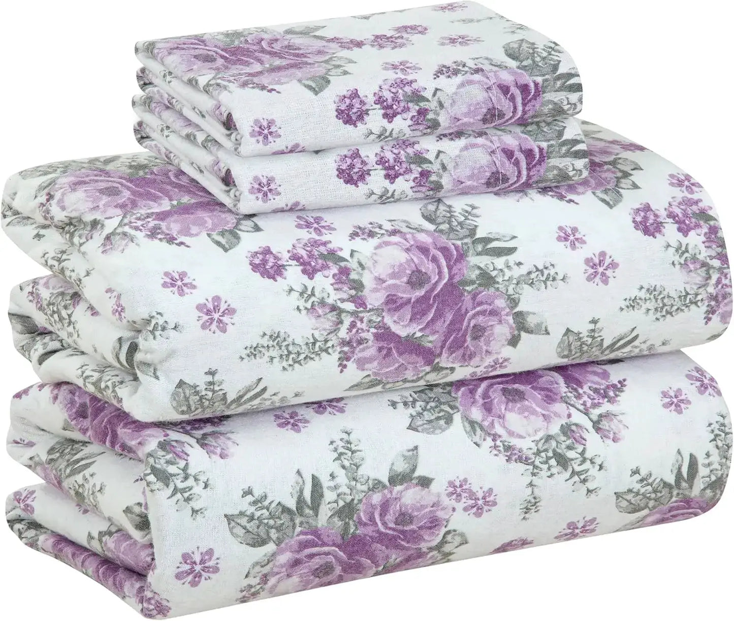 4 Piece 100 Cotton Flannel Sheets Queen Size Bed Set Warm amp Extra Soft Deep Pockets, Breathable, All Seasons Comfy Double Brus from PriceLows™