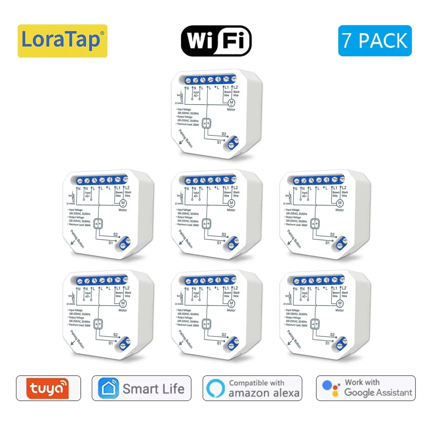 Tuya Smart Life WiFi Curtains Switch Connected Roller Shutters Control Blinds Motor Google Home Alexa Electric Window LoraTap from PriceLows™