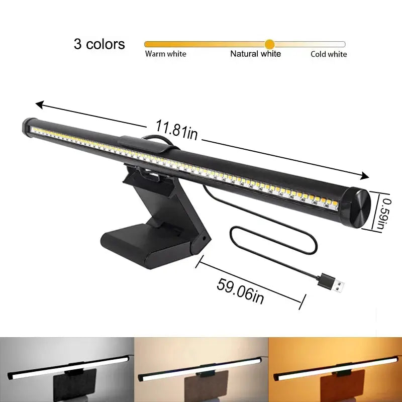 Dimming Lighting Computer Monitor Screen Light Bar LED Desk Lamp Monitor Light Bar Eye-Care Stepless Table Lamp for Work Gaming from PriceLows™