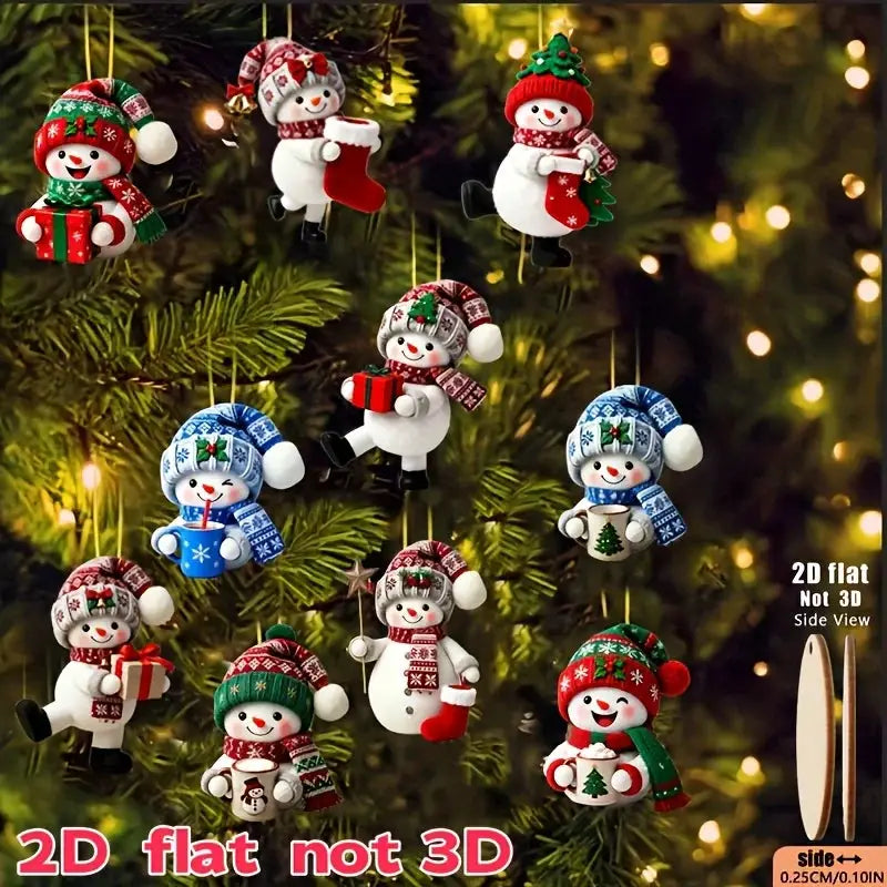 Christmas Snowman Ornaments | 15 Piece Set | Handmade Hanging Decoration