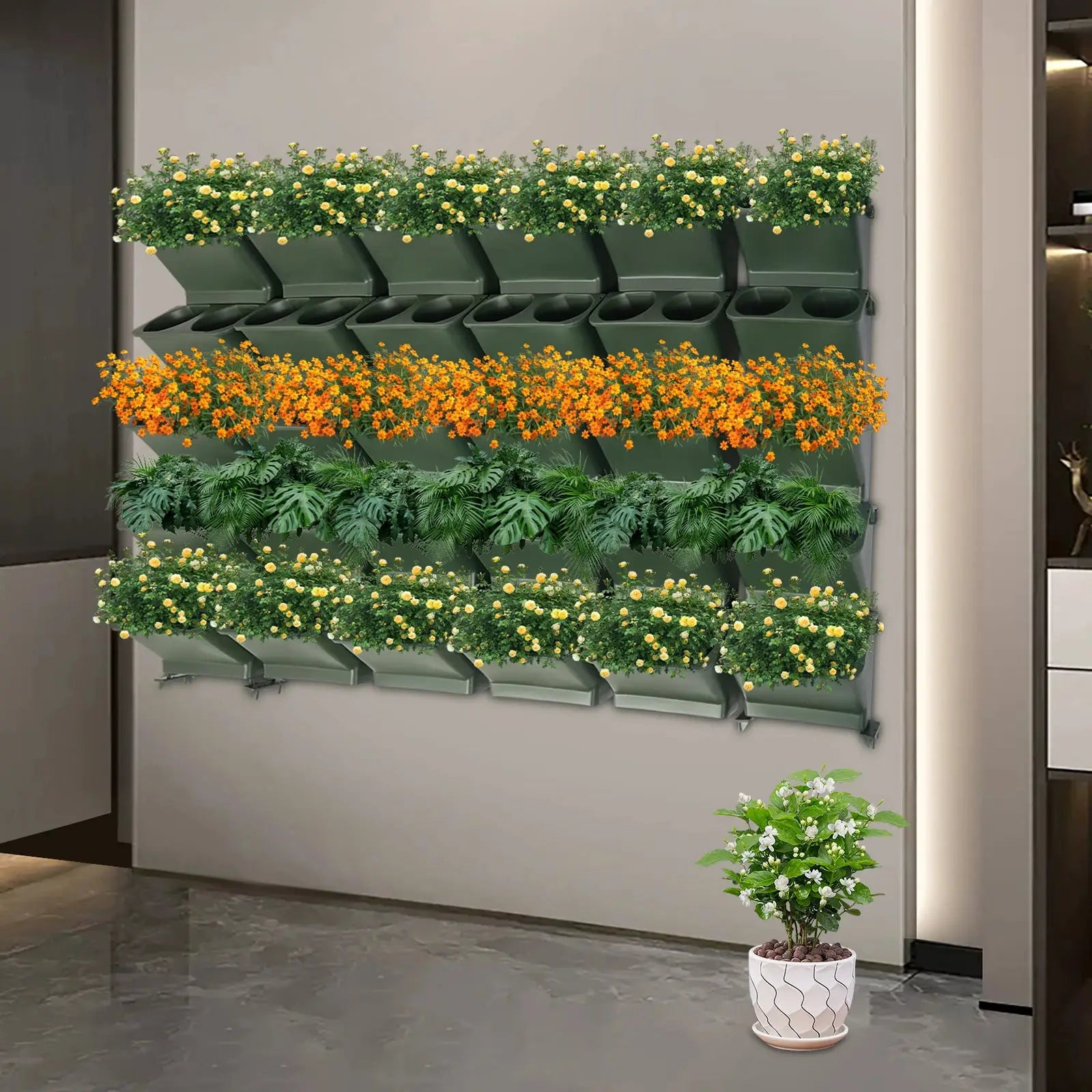 30 Pieces Indoor/Outdoor Planter with Drainage Holes, Wall-Mounted Flower Pot Holder, Wall-Mounted Vertical Planter from PriceLows™