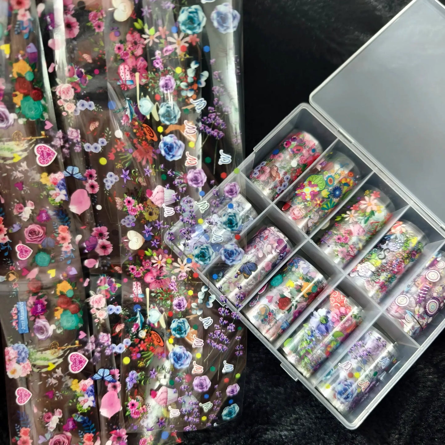 10Rolls Halloween Flower Plaid Angel Marble Bow Nail Foils Transfer Paper Nail Art Stickers Decal Nails Decoration from PriceLows™