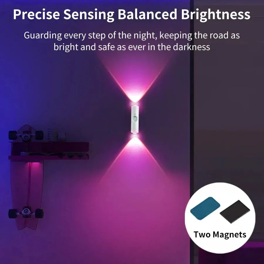 Motion Sensor Night Light 7 Color Change LED Wireless Wall Lamp Magnetic Rechargeable Spotlight for Bathroom Bedroom Living Room from PriceLows™