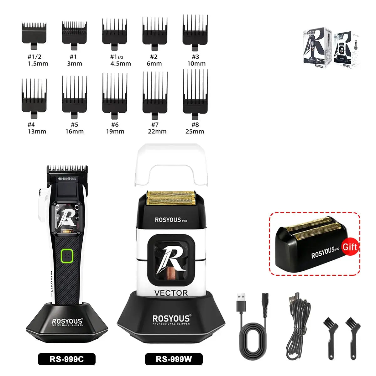 Men's Electric Shaver | 999W Motor | Dual Foil Head | Rechargeable